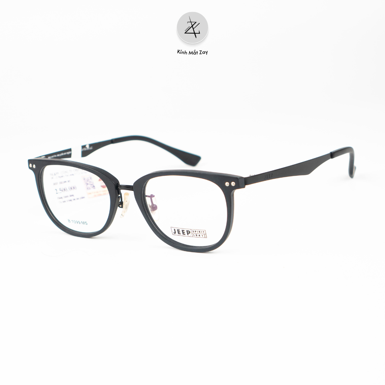  Gọng kính Jeep B1099 dáng vuông bo góc titanium fullbox chính hãng 