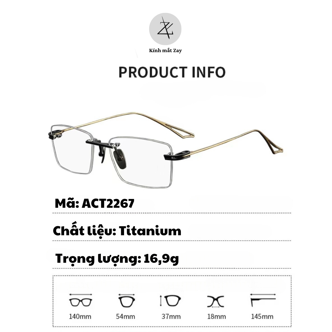  Gọng khoan ACT-FIX hình chữ nhật titanium cao cấp fullbox 