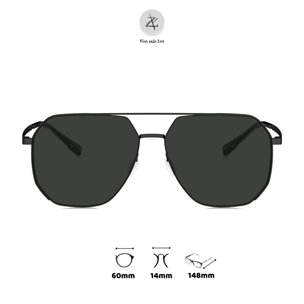  Kính mát phân cực polarized Bolon BL8101 dáng phi công titanium chính hãng fullbox 