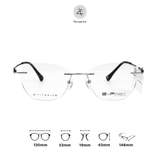 Gọng khoan không viền Exfash EF33252T dáng mắt mèo titanium chính hãng fullbox