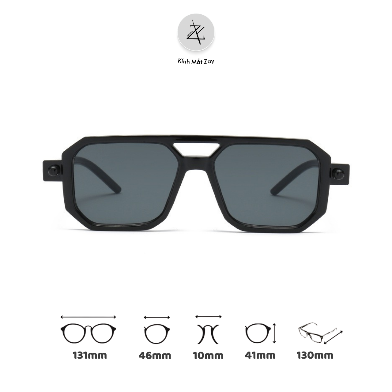  Kính mát trẻ em Zay eyewear SS6 dáng phi công phong cách thời trang 