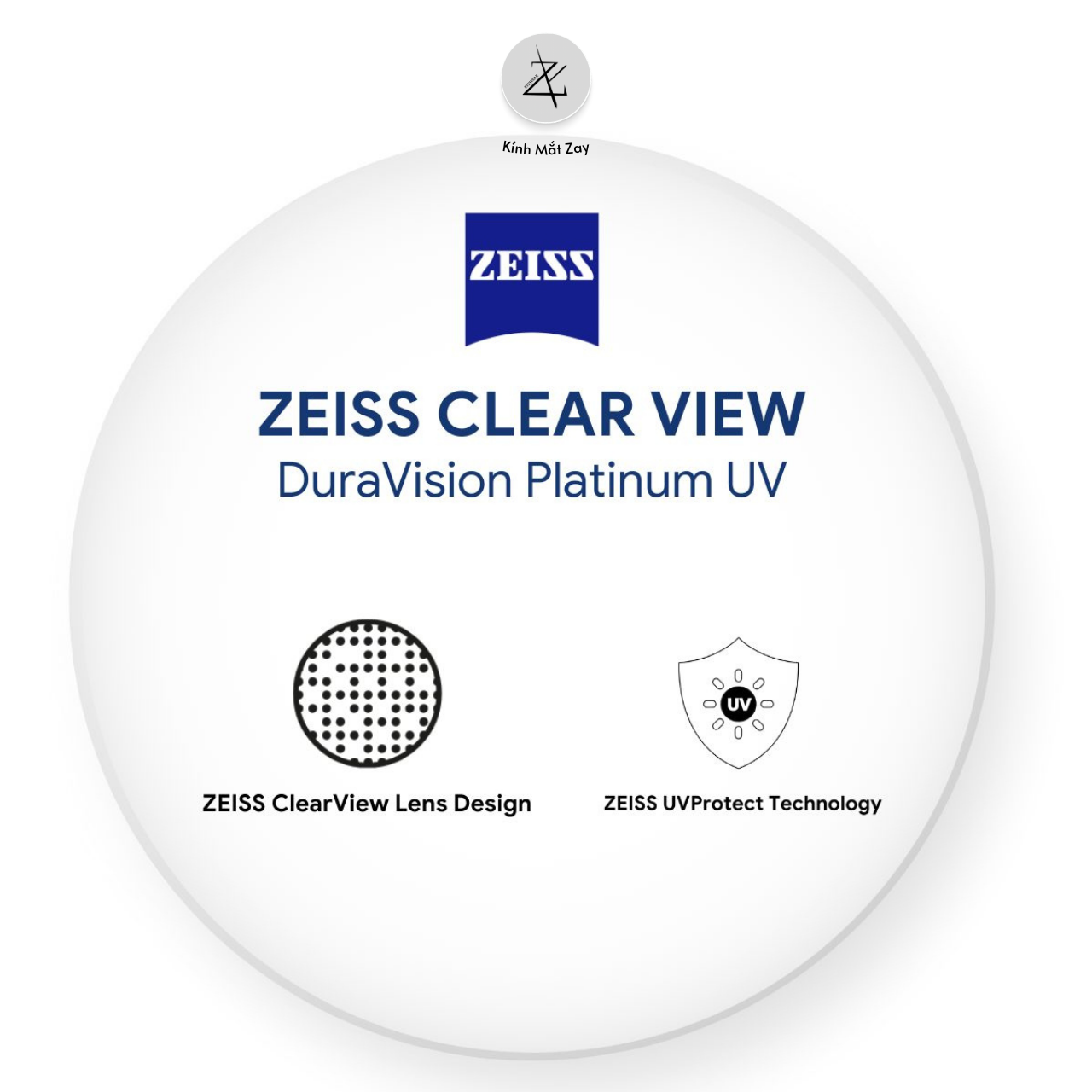  Tròng Kính Zeiss Clearview Freeform BlueGuard Chống Ánh Sáng Xanh Chính hãng 