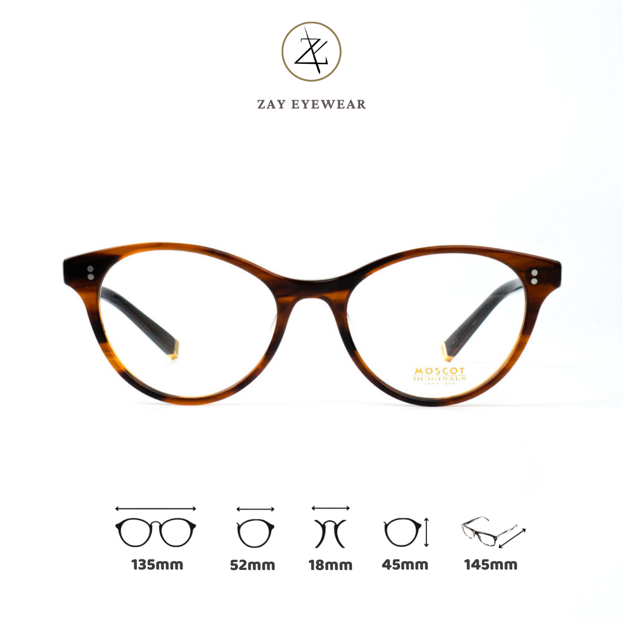  Gọng kính cận loạn nam nữ thời trang Zay eyewear Tess dáng mắt mèo cao cấp 