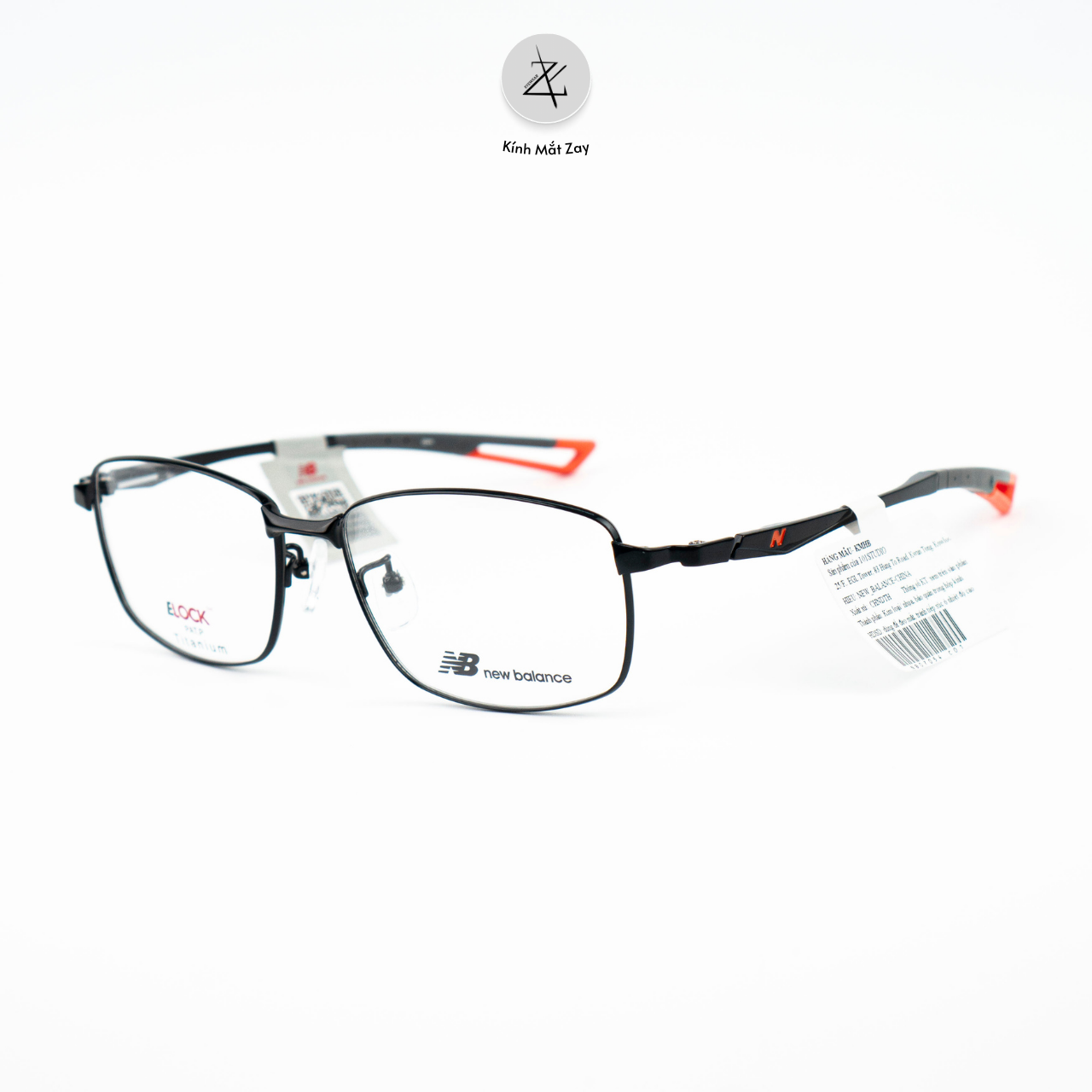  Gọng kính thể thao New Balance Elock NB07054 dáng vuông titanium chính hãng fullbox 