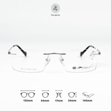 Gọng khoan không viền Exfash EF33244T dáng vuông titanium chính hãng fullbox