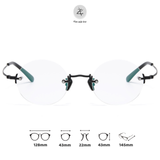 Gọng khoan không viền KMM272 dáng tròn titanium cao cấp