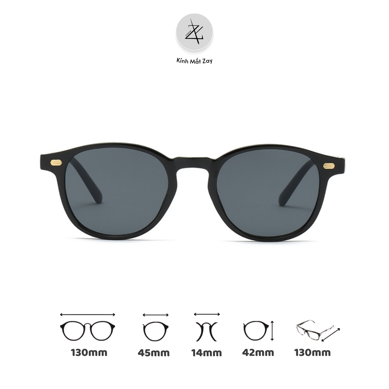  Kính mát trẻ em Zay eyewear SS9 dáng tròn phong cách thời trang 