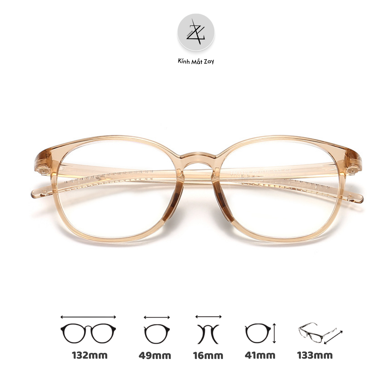  Gọng kính trẻ em Zay eyewear 3119 dáng vuông nhựa TR dẻo Hàn Quốc 