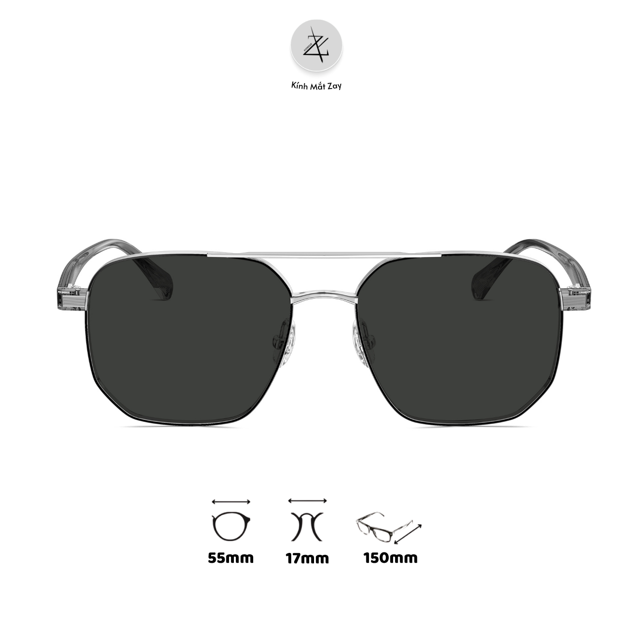  Kính mát phân cực polarized Molsion MS7170 dáng phi công titanium chính hãng fullbox 