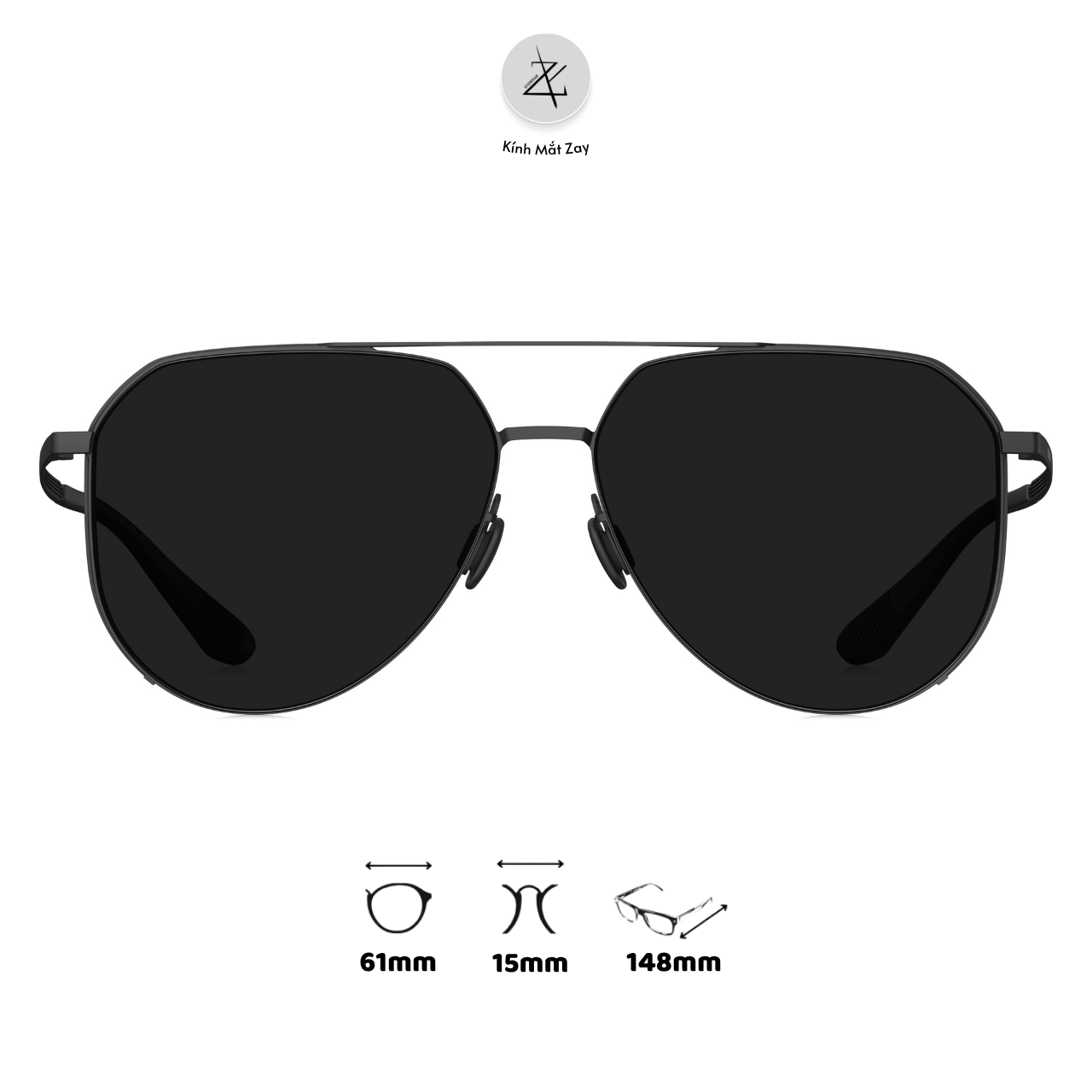  Kính mát Polarized Bolon BL8122 dáng phi công Titanium chính hãng fullbox 