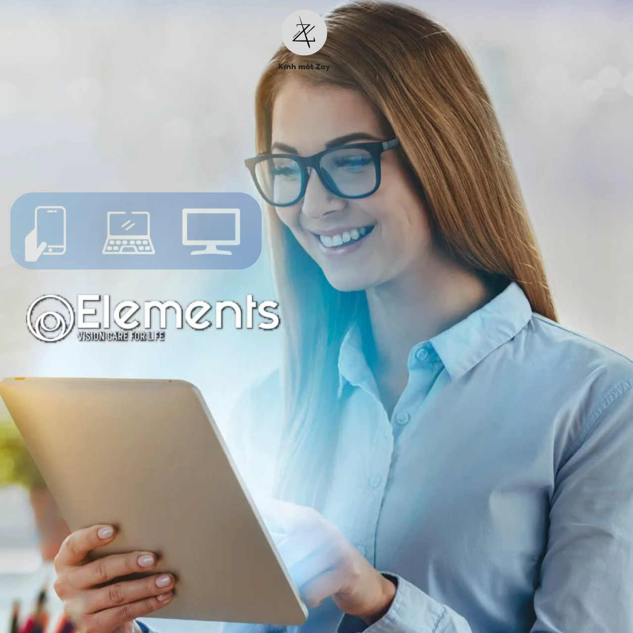 Tròng kính Chống ánh sáng xanh Siêu mỏng Elements BlueUV Cut 1.56 1.61 1.67 SHMC chống tia UV chính hãng 