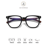  Gọng kính Zay Eyewear TR8979 dáng lục giác kim loại phong cách hàn quốc 