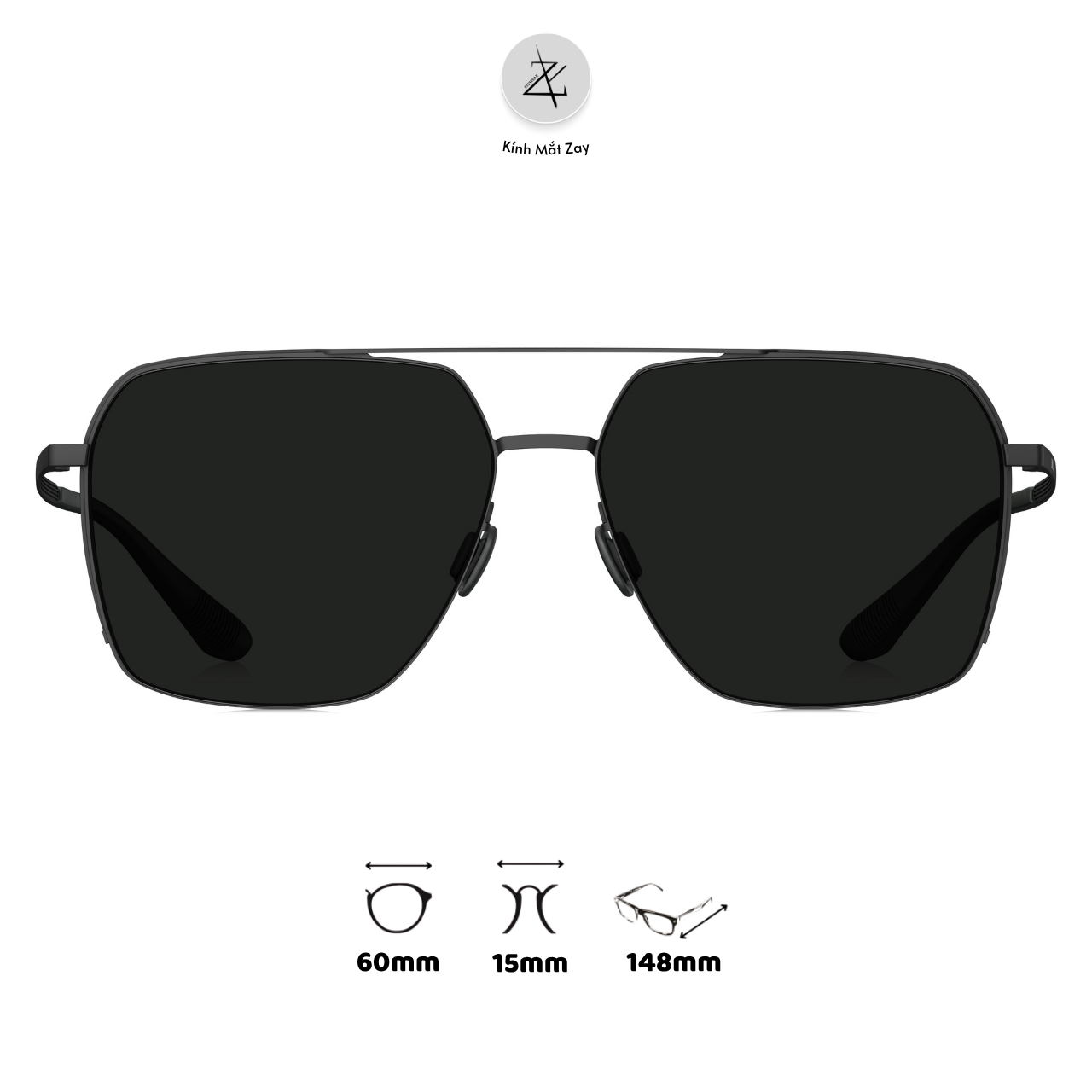  Kính mát Polarized Bolon BL8120 dáng phi công Titanium chính hãng fullbox 