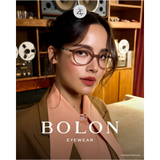 Gọng kính Bolon BJ3205 dáng oval nhựa acetate chính hãng fullbox