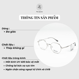 Gọng kính Velocity VL23578 dáng lục giác thép không gỉ chính hãng fullbox