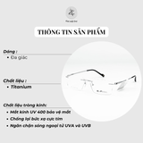 Gọng khoan không viền Exfash EF33244T dáng vuông titanium chính hãng fullbox