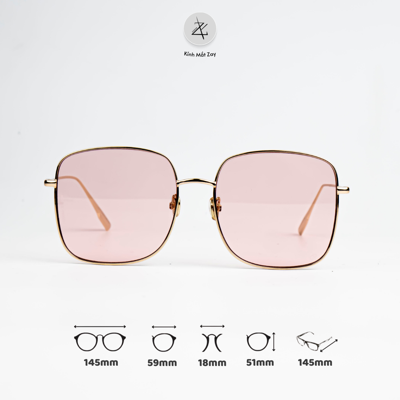  Kính mát Stellaire LKSA9 dáng vuông to titanium cao cấp full box 