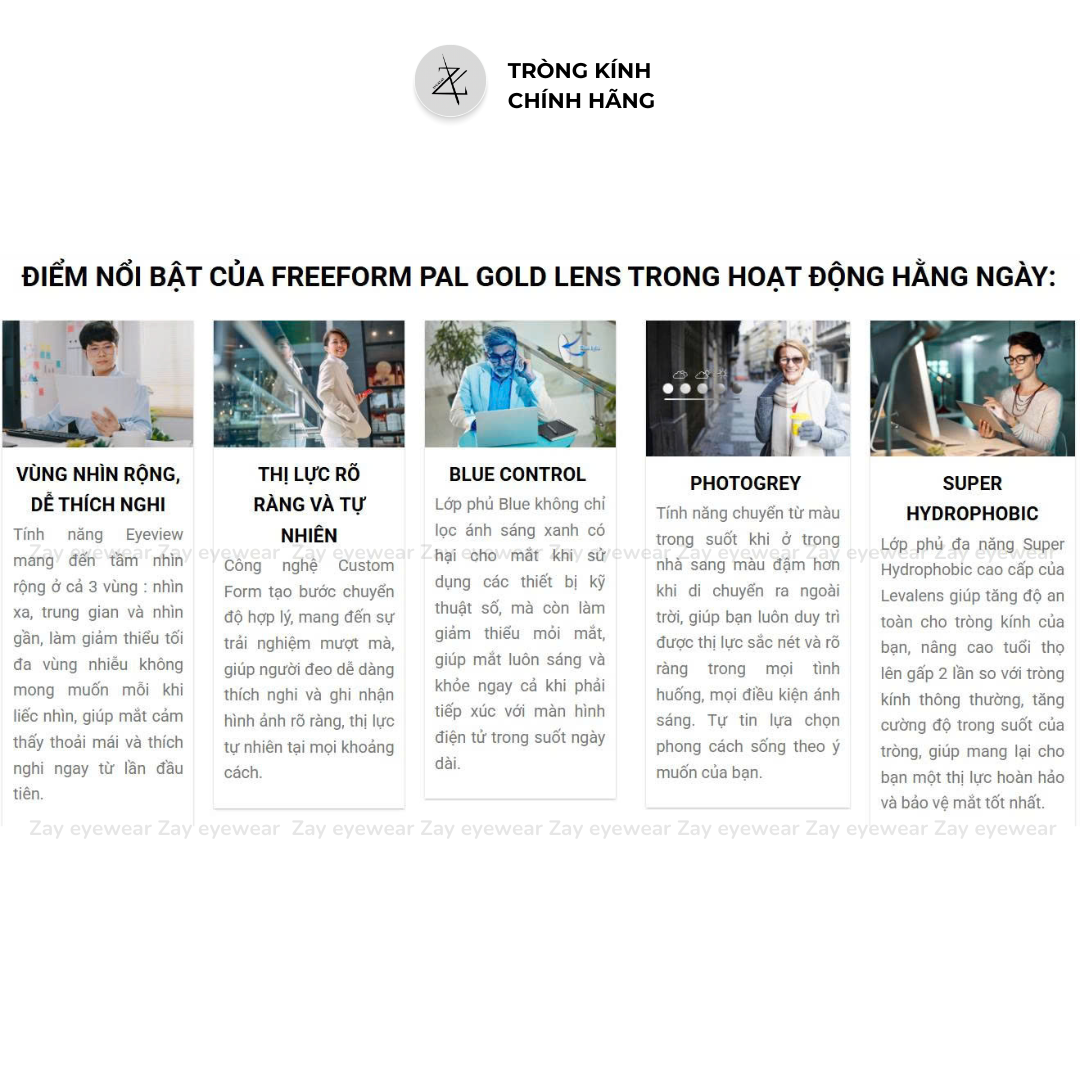  Đa tròng đánh kỹ thuật số cận loạn Freeform LEVALENS PAL GOLD chính hãng 