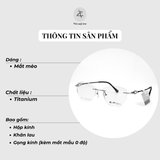 Gọng khoan không viền Exfash EF33252T dáng mắt mèo titanium chính hãng fullbox