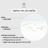 Gọng khoan không viền Exfash EF83276T dáng vuông titanium chính hãng fullbox
