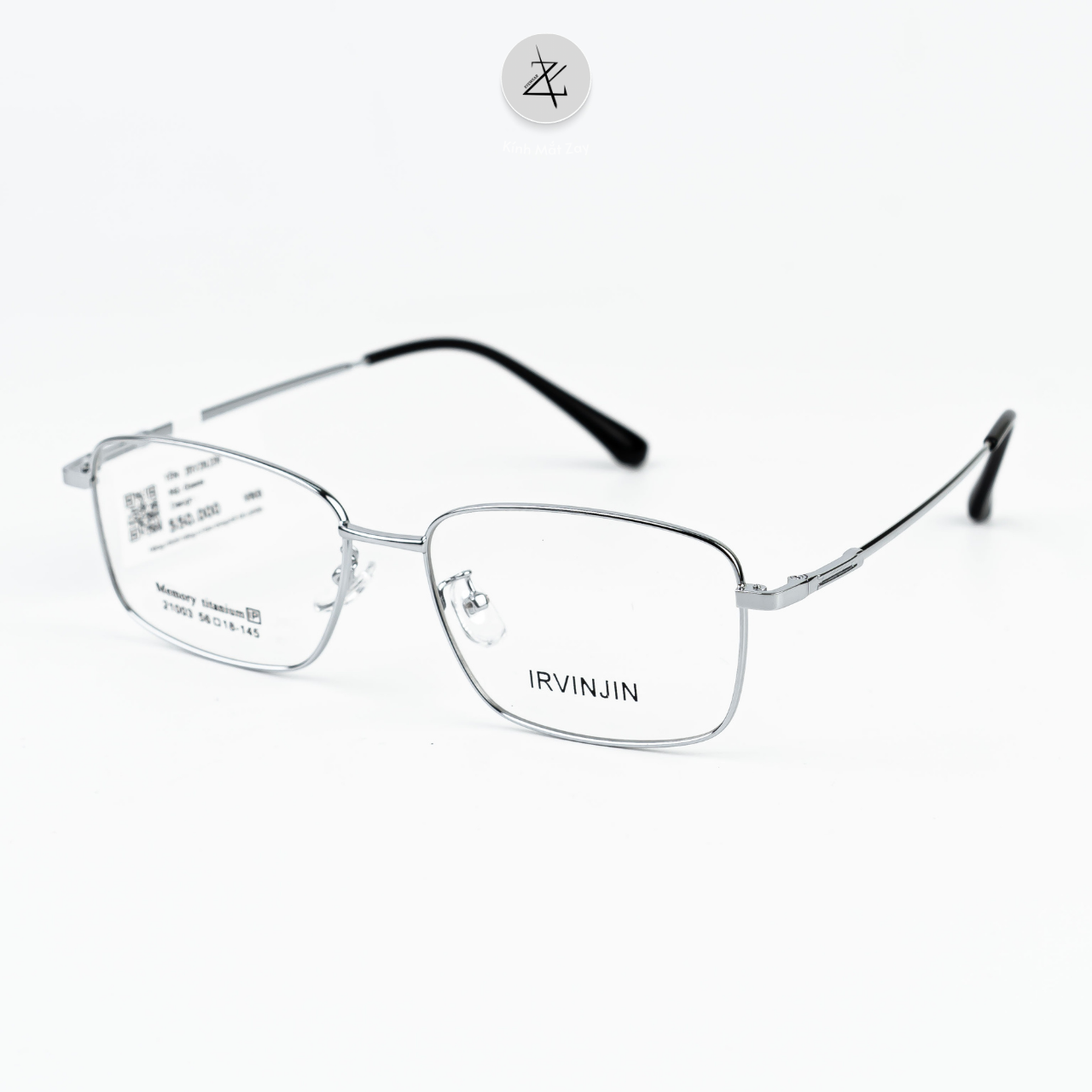  Gọng kính IRVINJIN 21003 dáng hình chữ nhật titanium chính hãng 