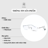 Gọng khoan không viền Exfash EF33217T dáng mắt mèo titanium chính hãng fullbox