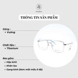 Gọng kính Exfash EF74250T dáng vuông to titanium chính hãng fullbox