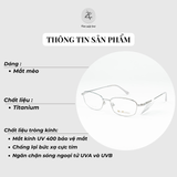 Gọng kính Exfash EF74265T dáng chữ nhật titanium chính hãng fullbox