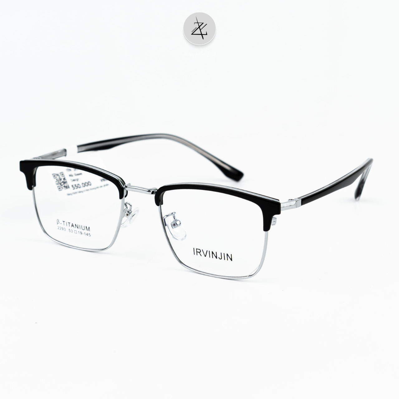  Gọng kính nửa khung IRVINJIN 2293 nhựa & titanium chính hãng 