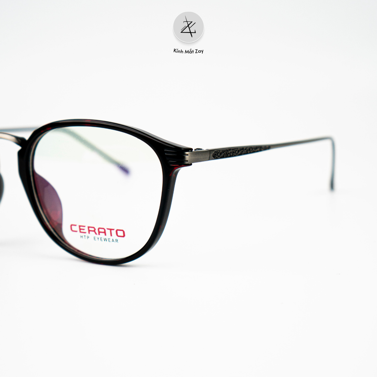 Gọng kính Cerato 8907 dáng tròn nhựa TR90 dẻo & titanium Hàn Quốc ...