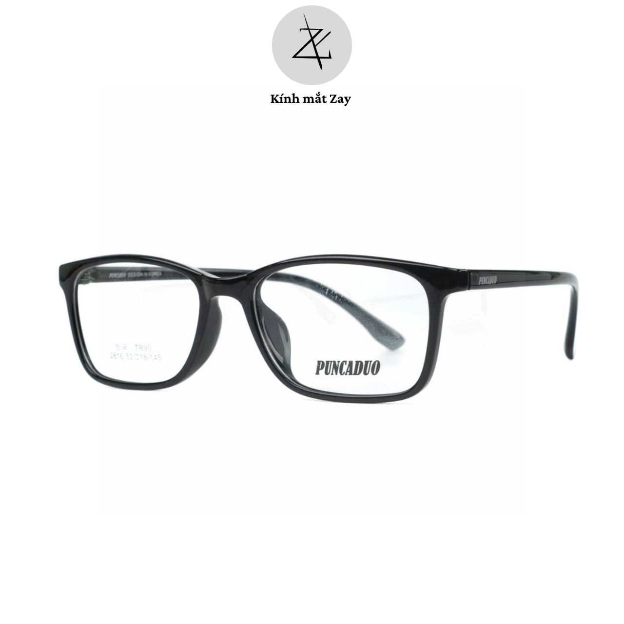  Gọng kính Puncaduo 2801 dáng vuông nhựa dẻo TR90 phong cách hàn quốc 
