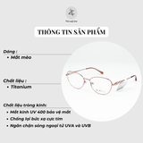 Gọng kính Exfash EF74292T dáng mắt mèo titanium chính hãng fullbox