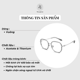 Gọng kính Molsion MA6031 dáng vuông nhựa & titanium chính hãng fullbox