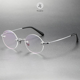 Gọng khoan không viền KMM272 dáng tròn titanium cao cấp