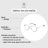 Gọng kính Molsion MA7289 dáng vuông titanium chính hãng fullbox