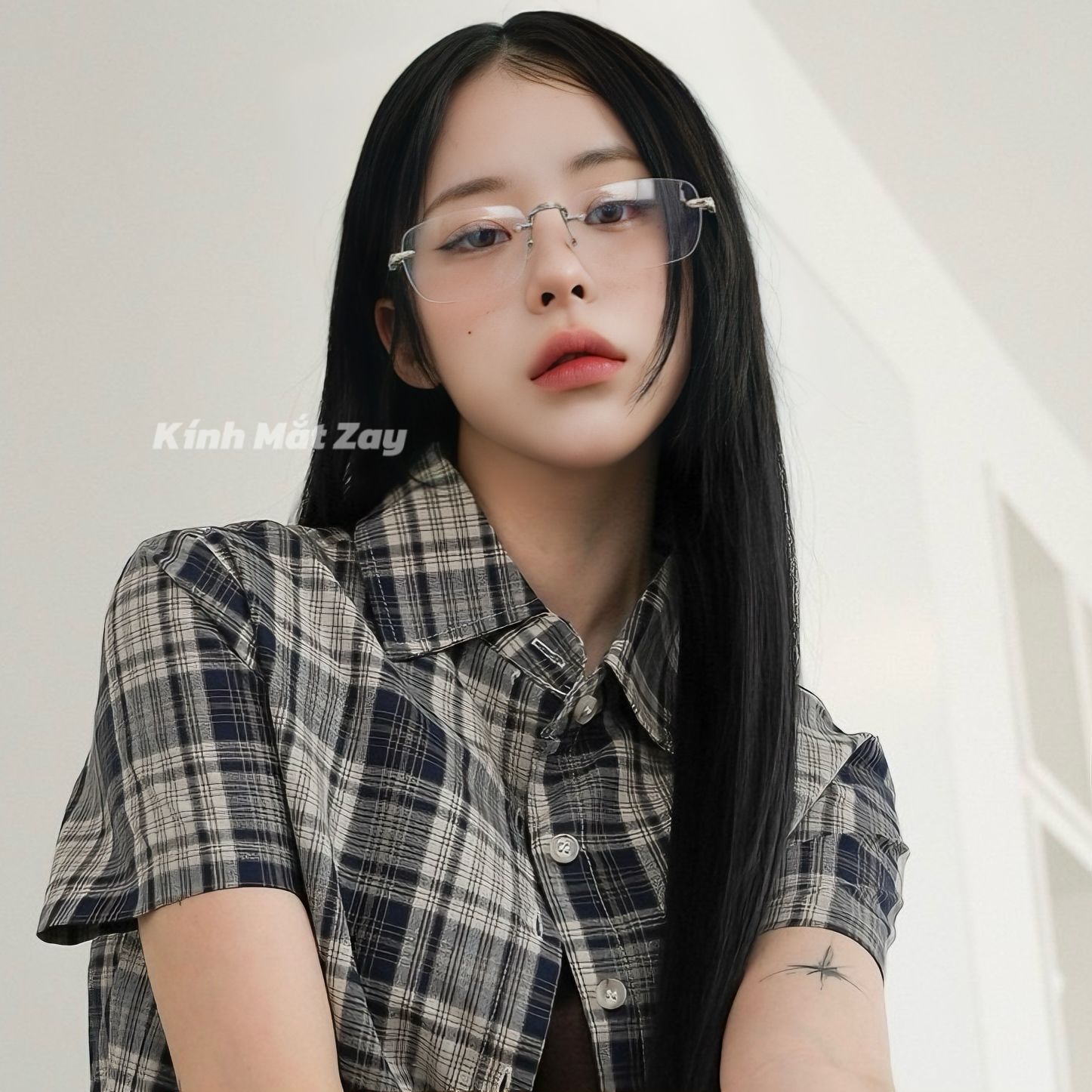 Gọng khoan ChromeHearts Sinnergasm-A chữ nhật titanium cao