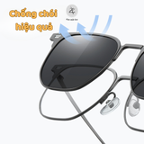  Kính râm cận thời trang clip on chống tia UV ngăn ánh sáng xanh trong 1 Bộ 2 Kẹp Cao Cấp 7031 