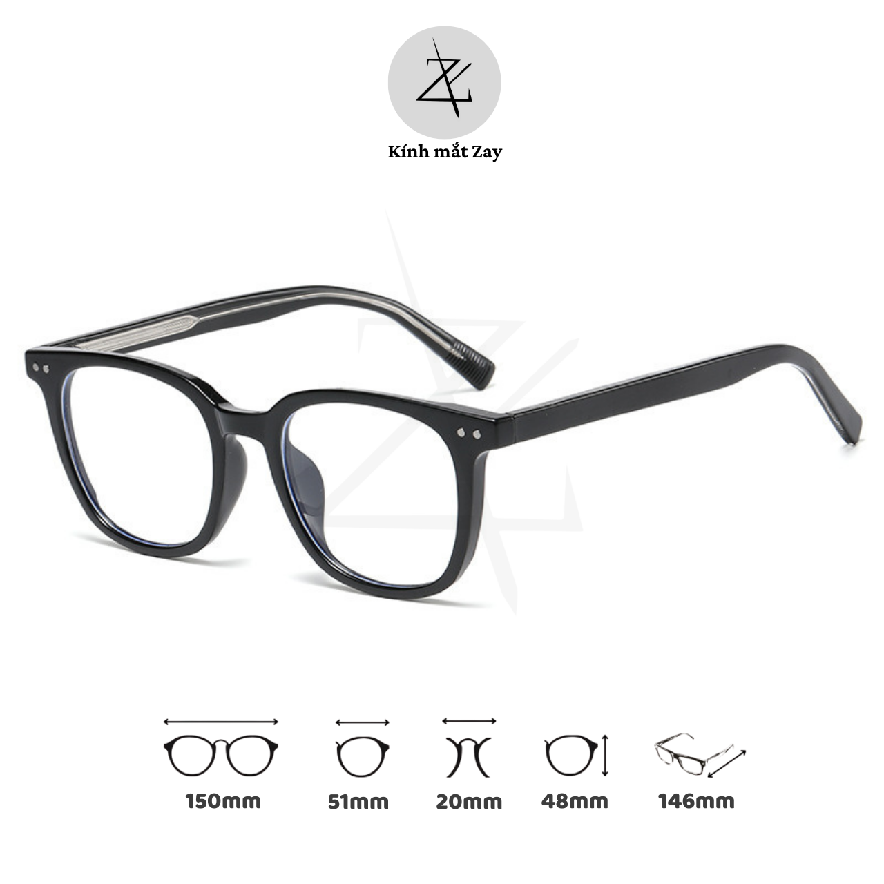  Gọng kính 2938 dáng vuông nhựa TR90 dẻo hàn quốc 