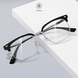 Gọng kính nửa khung 8084 dáng vuông titanium cao cấp