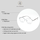  Gọng mắt mèo titanium Manako 66007 phong cách thời trang cao cấp 