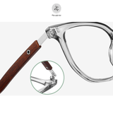  Gọng kính Zay Eyewear TR8979 dáng lục giác kim loại phong cách hàn quốc 
