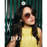 Kính mát Bolon BL6111 dáng mắt mèo titanium & nhựa acetate chính hãng fullbox