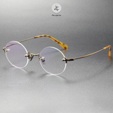 Gọng khoan không viền KMM272 dáng tròn titanium cao cấp