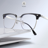 Gọng kính nửa khung 8084 dáng vuông titanium cao cấp