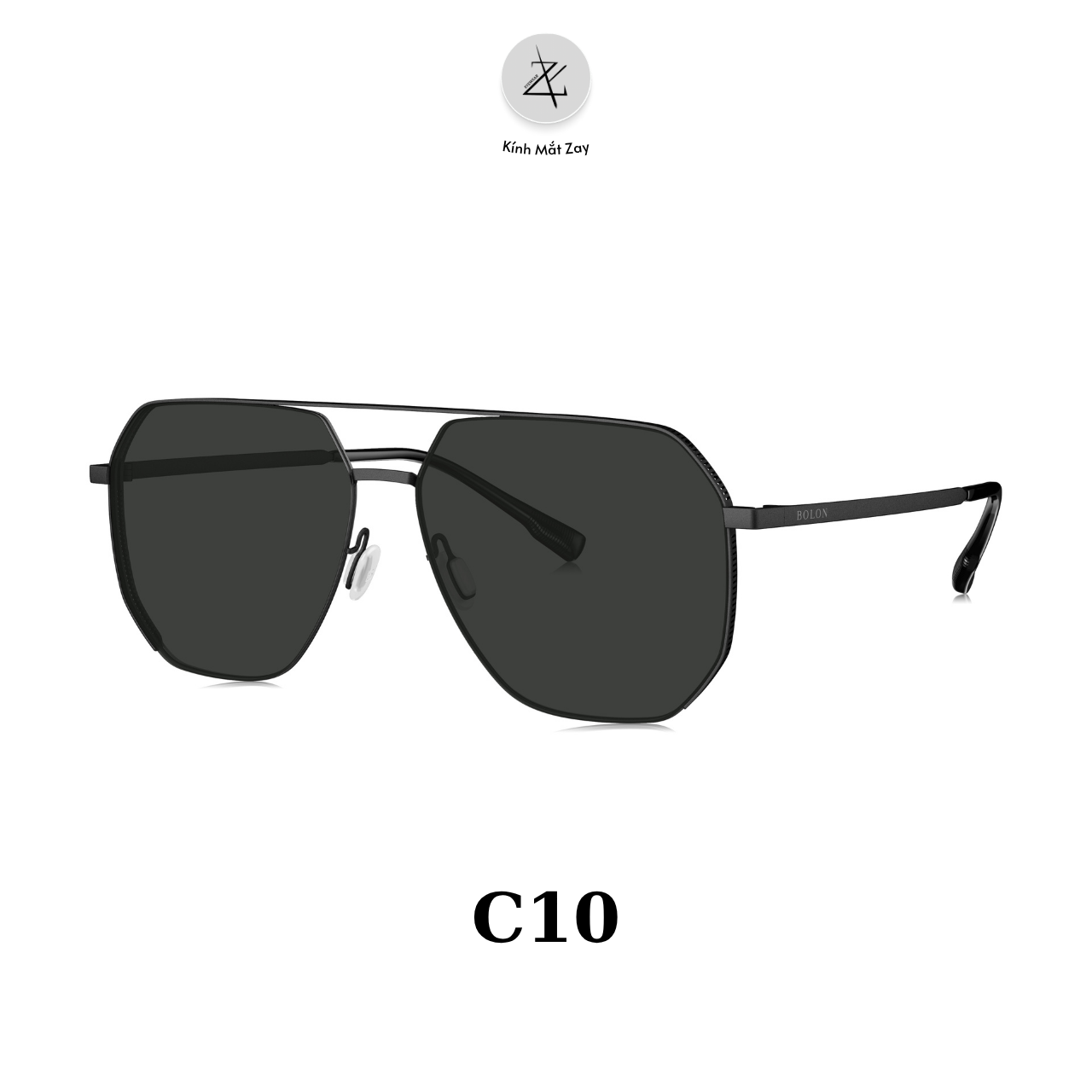  Kính mát phân cực polarized Bolon BL8101 dáng phi công titanium chính hãng fullbox 