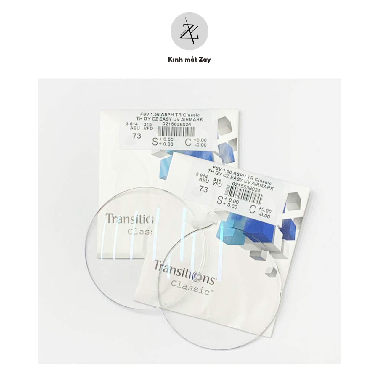  Tròng Kính cận loạn Pháp Essilor Transitions Classic ngăn ánh sáng xanh Blue UV Capture chính hãng 