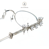  Gọng kính GM Pierced dáng oval kim loại khuyên tai đính đá 