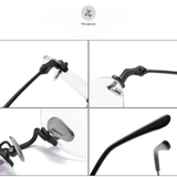 Gọng khoan không viền KMM272 dáng tròn titanium cao cấp