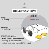  Kính râm cận thời trang clip on chống tia UV ngăn ánh sáng xanh trong 1 Bộ 2 Kẹp Cao Cấp 7009 