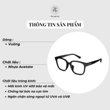 Gọng kính Molsion MJ5126 dáng vuông nhựa acetate chính hãng fullbox
